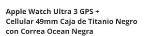 Apple Watch Ultra 3 Negro/Gris Nuevo