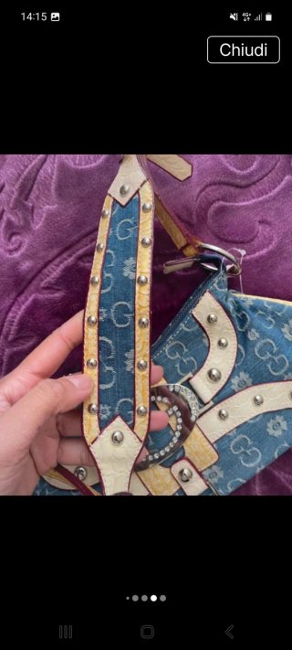 Borsa Gussaci Jeans Denim e Pelle