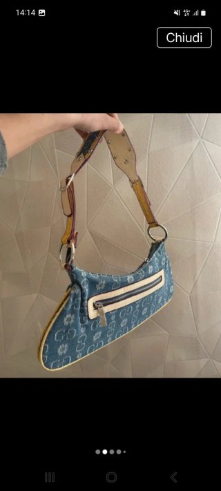Borsa Gussaci Jeans Denim e Pelle