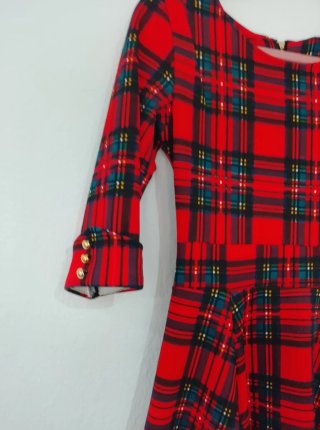 Vestido rojo cuadros talla S