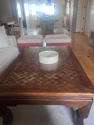 Mesa de centro madera maciza antigua