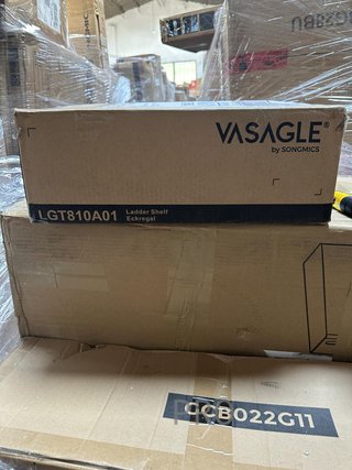 Scaffale angolare VASAGLE a 5 livelli, libreria, supporto per piante, scaffale per bagno, vetro temperato, struttura in metallo, stile moderno, per soggiorno, cucina, dorato metallico LGT810A01