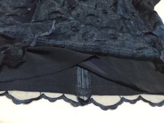 Blusa marina Encaje Bordado Eventos Fostoneado T46