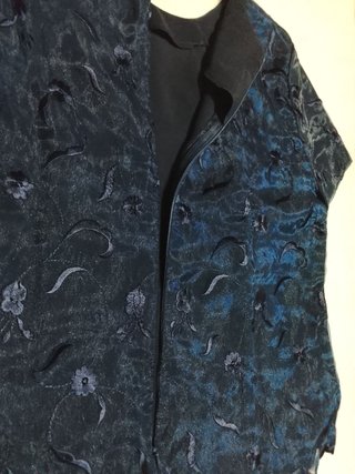 Blusa marina Encaje Bordado Eventos Fostoneado T46