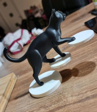Figura Gato Flotante en equilibrio impresión 3D