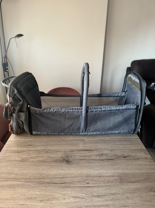 Mochila Pañalera Bebé Gris