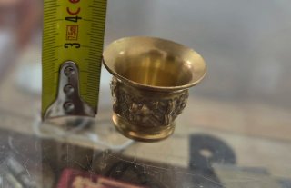 Almirez de bronce miniatura con mortero