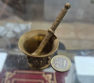 Almirez de bronce miniatura con mortero