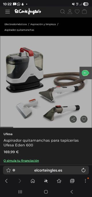 Aspiradora tapicería y ventanales