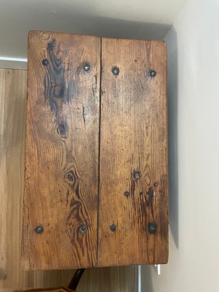 Mesa tocinera vintage de madera de pino