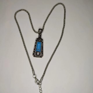 Colgante Vintage Turquesa Estilo Art Deco