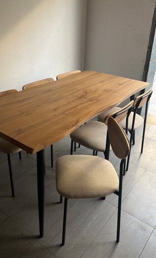 Mesa Comedor + 6 Sillas Estilo Industrial