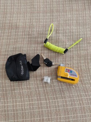 Candado Alarma Moto FD-MOTO Amarillo