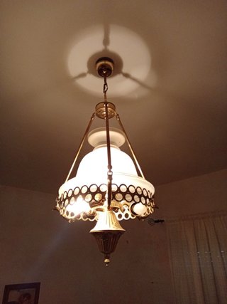 Lámpara colgante de cristal y metal