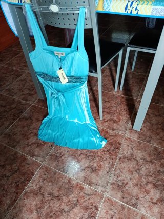 Vestido fiesta azul con etiqueta T40