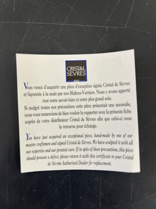 Posacenere Cristallo Sevres
