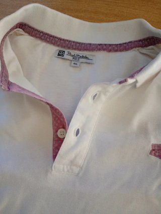 Polo Renato Balestra mezza manica bianca rosa 4XL