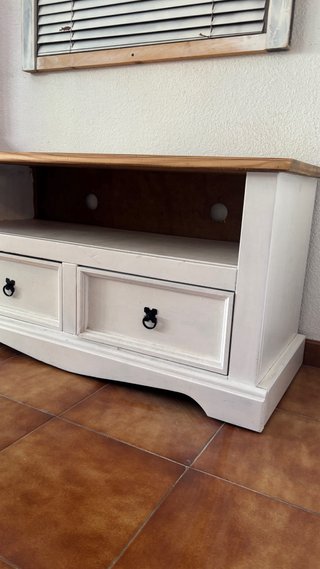 Mueble TV madera blanco y natural
