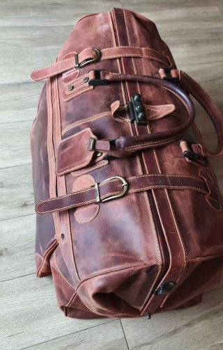 Bolsa Maleta Cuero Viaje Marrón Nuevo nunca se uso