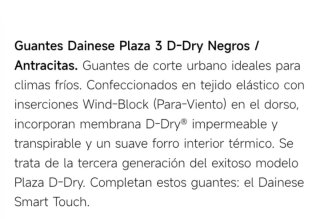 Guantes Dainese D-Dry Negros Moto