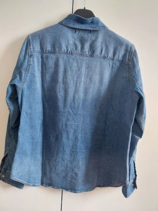 Camicia jeans H&M donna bottoni madreperla