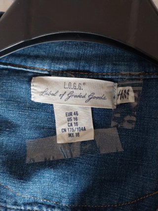 Camicia jeans H&M donna bottoni madreperla