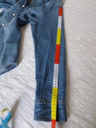 Camicia jeans H&M donna bottoni madreperla