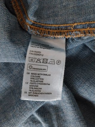 Camicia jeans H&M donna bottoni madreperla