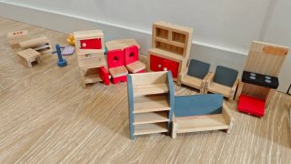 Casita de muñecas madera Lidl Completa con muebles