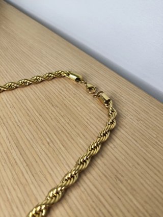 Collar Cordón Acero Inox Dorado 60 cm 7mm