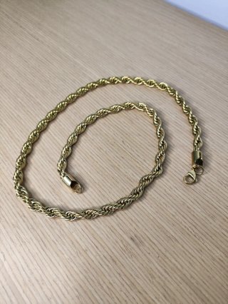 Collar Cordón Acero Inox Dorado 60 cm 7mm