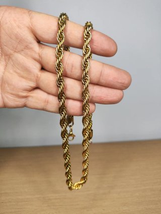Collar Cordón Acero Inox Dorado 60 cm 7mm