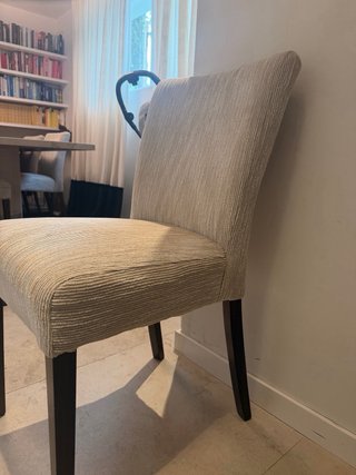 Conjunto 6 sillas comedor tela y madera