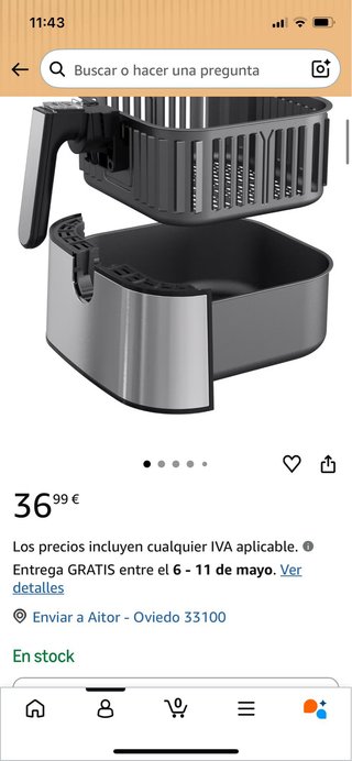 Cesta freidora aire Inski 5.5L repuesto