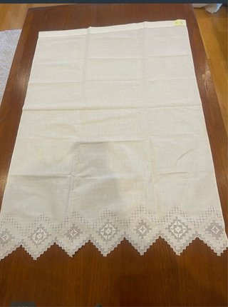 Cortinas de lino bordadas y alzapaños (4 unidades)