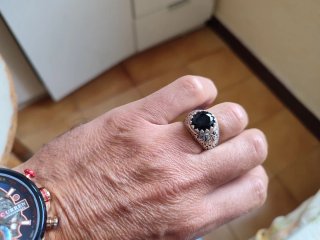 Anillo Plata S925 Zirconia+pulsera de piedra natur