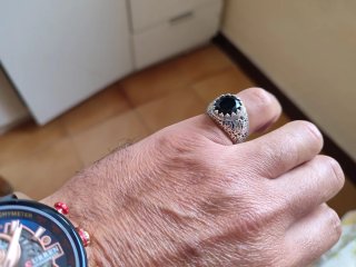Anillo Plata S925 Zirconia+pulsera de piedra natur