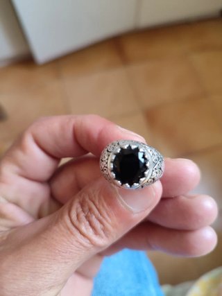 Anillo Plata S925 Zirconia+pulsera de piedra natur