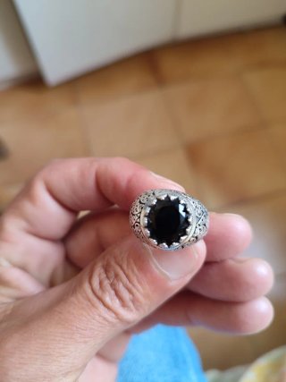 Anillo Plata S925 Zirconia+pulsera de piedra natur
