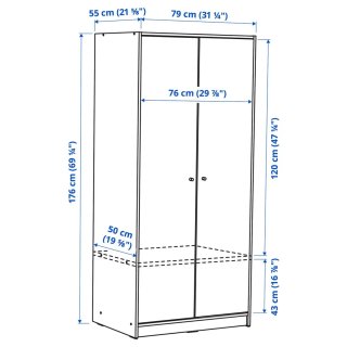 Armario blanco 79x55x176