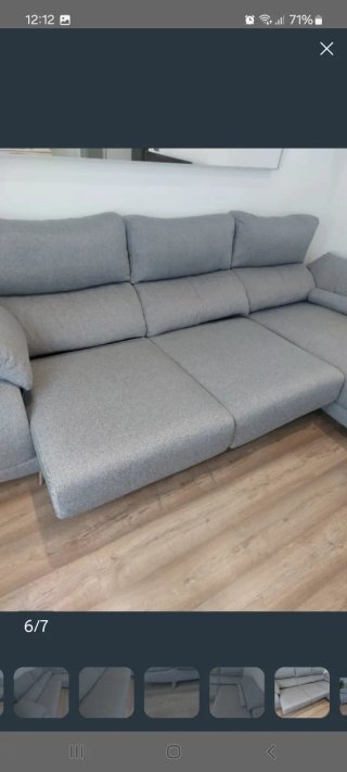 Sofá Chaiselongue Gris Tela