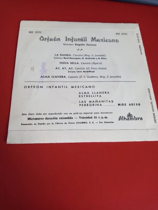 Vinilo Orfeón Infantil Mexicano MGE 60152