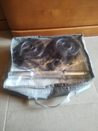 Juego de pesas y barra