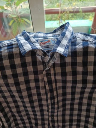 Camisa cuadros azul y negro