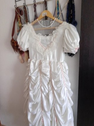 Vestido Sisi Comunión Blanco/Rosa 1990