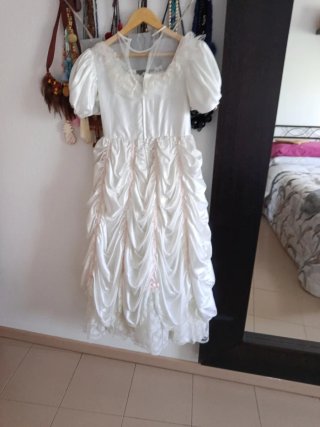 Vestido Sisi Comunión Blanco/Rosa 1990