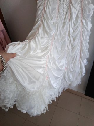 Vestido Sisi Comunión Blanco/Rosa 1990