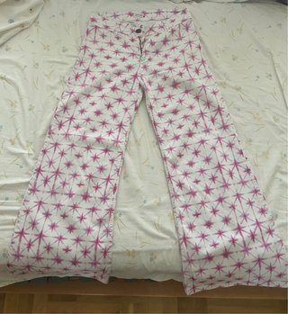 Pantalones Nicoli blancos y rosas