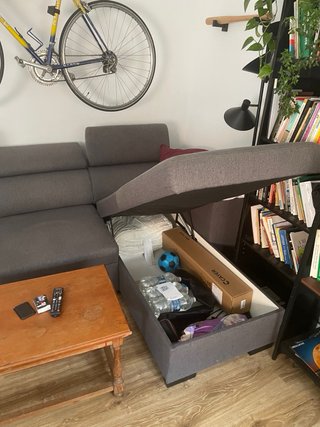 Sofá chaise longue reclinable gris