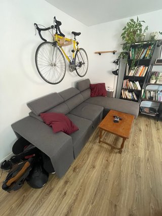 Sofá chaise longue reclinable gris